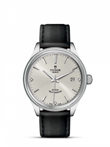 Tudor Style 38 Stainless Steel / Silver-Diamond / Strap M12500-0007