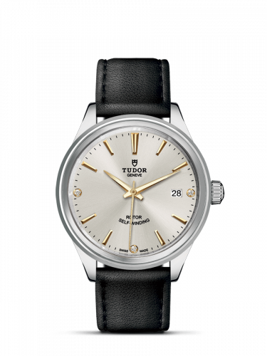 Tudor Style 38 Stainless Steel / Silver-Diamond / Strap M12500-0020
