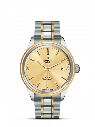 Tudor Style 38 Stainless Steel / Yellow Gold / Champagne-Diamond / Bracelet M12503-0004