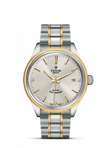 Tudor Style 38 Stainless Steel / Yellow Gold / Silver-Diamond / Bracelet M12503-0005
