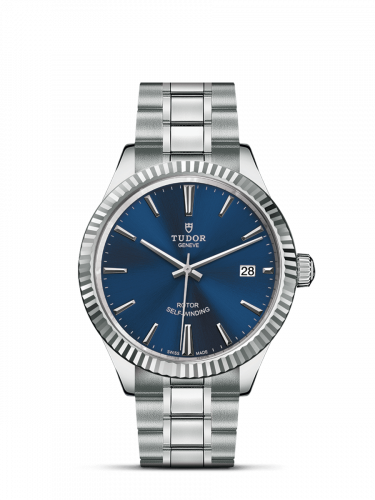 Tudor Style 38 Stainless Steel / Fluted / Blue / Bracelet M12510-0013