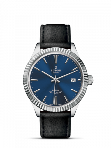 Tudor Style 38 Stainless Steel / Fluted / Blue / Strap M12510-0027