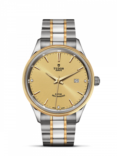 Tudor Style 41 Stainless Steel / Yellow Gold / Champagne-Diamond / Bracelet M12703-0004