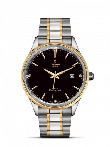 Tudor Style 41 Stainless Steel / Yellow Gold / Black-Diamond / Bracelet M12703-0006