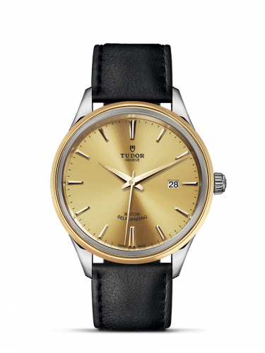 Tudor Style 41 Stainless Steel / Yellow Gold / Champagne / Strap M12703-0007