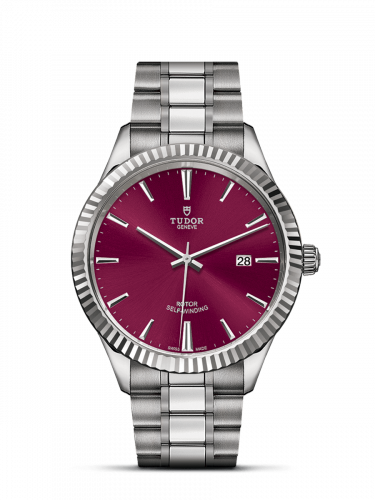 Tudor Style 41 Stainless Steel / Fluted / Burgundy / Bracelet M12710-0015