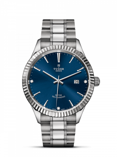 Tudor Style 41 Stainless Steel / Fluted / Blue-Diamond / Bracelet M12710-0017