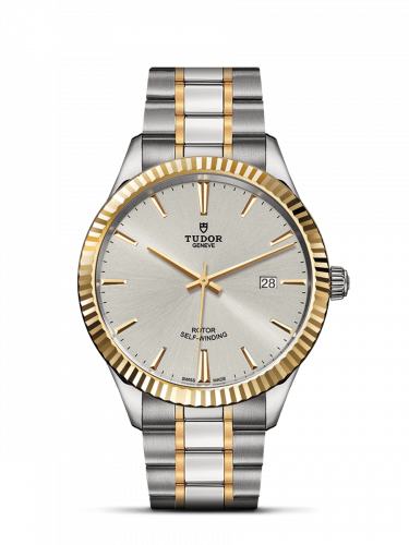 Tudor Style 41 Stainless Steel / Yellow Gold / Fluted / Silver / Bracelet M12713-0003