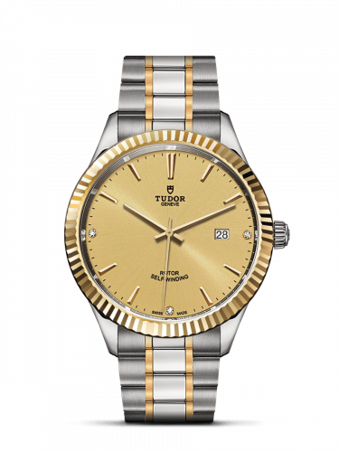 Tudor Style 41 Stainless Steel / Yellow Gold / Fluted / Champagne-Diamond / Bracelet M12713-0007