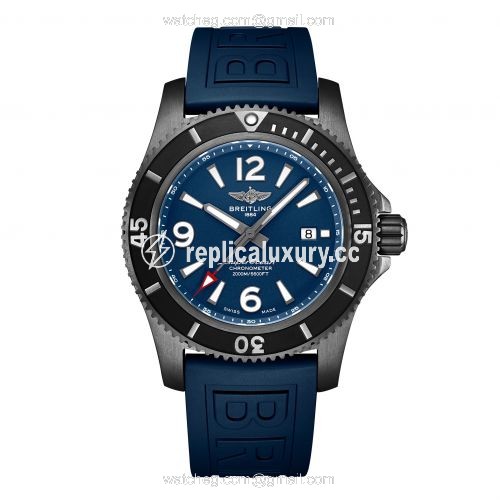 Breitling Superocean 46 Blacksteel / Blue / Rubber / Folding M17368D71C1S2