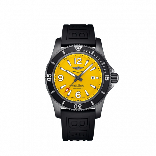 Breitling Superocean 46 Blacksteel / Yellow / Rubber / Folding M17368D71I1S2