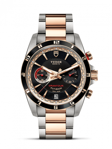 Tudor Grantour Flyback Stainless Steel / Pink Gold / Black / Bracelet m20551n-0001