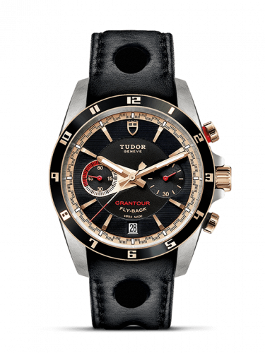Tudor Grantour Flyback Stainless Steel / Pink Gold / Black / Strap m20551n-0003