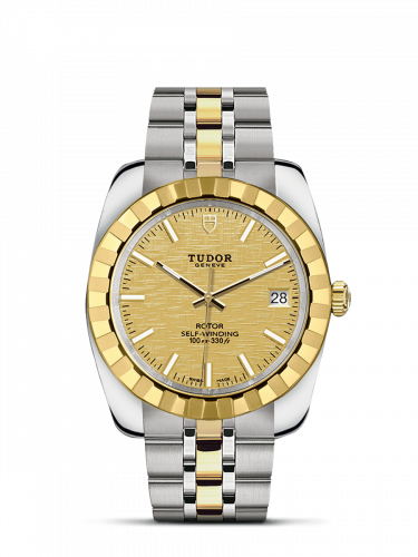 Tudor Classic 38 Stainless Steel / Yellow Gold / Fluted / Champagne / Bracelet M21013-0008