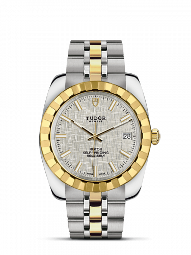 Tudor Classic 38 Stainless Steel / Yellow Gold / Fluted / Silver / Bracelet M21013-0011