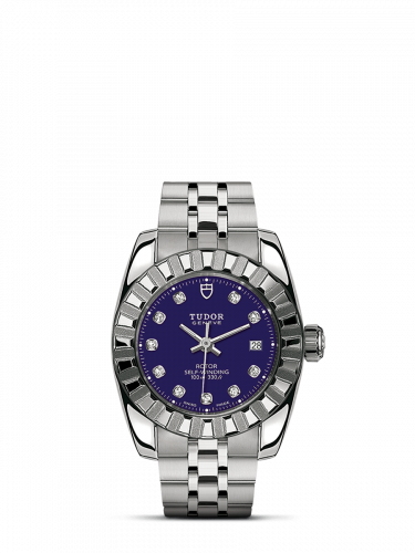 Tudor Classic 28 Stainless Steel / Fluted / Blue-Diamond / Bracelet M22010-0008