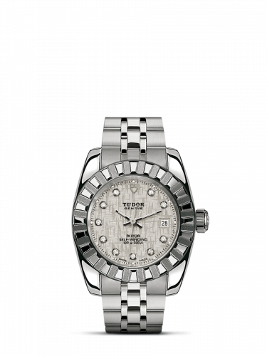 Tudor Classic 28 Stainless Steel / Fluted / Silver-Diamond / Bracelet M22010-0011