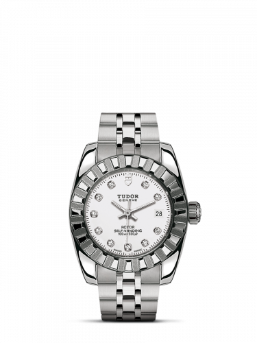Tudor Classic 28 Stainless Steel / Fluted / White-Diamond / Bracelet M22010-0013