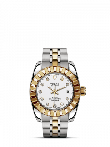 Tudor Classic 28 Stainless Steel / Yellow Gold / Fluted / White-Diamond / Bracelet M22013-0006