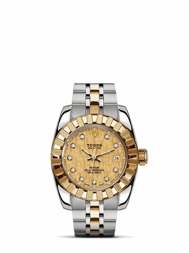 Tudor Classic 28 Stainless Steel / Yellow Gold / Fluted / Champagne-Diamond / Bracelet M22013-0010
