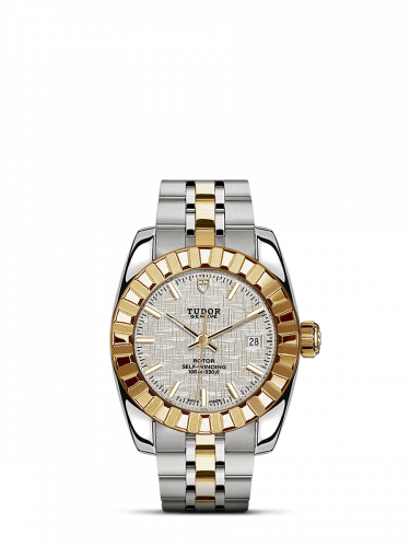 Tudor Classic 28 Stainless Steel / Yellow Gold / Fluted / Silver / Bracelet M22013-0011