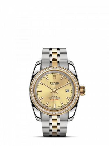 Tudor Classic 28 Stainless Steel / Yellow Gold / Diamond / Champagne / Bracelet M22023-0011