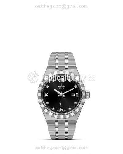Tudor Royal Date 28 Stainless Steel / Black - Diamond M28300-0004