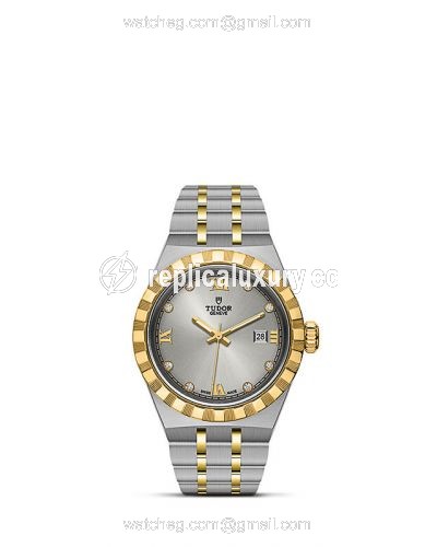 Tudor Royal Date 28 Stainless Steel / Yellow Gold / Silver - Diamond M28303-0002