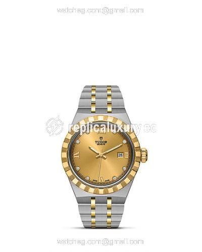 Tudor Royal Date 28 Stainless Steel / Yellow Gold / Champagne - Diamond M28303-0006