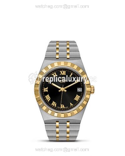 Tudor Royal Date 34 Stainless Steel / Yellow Gold / Black - Roman M28403-0003