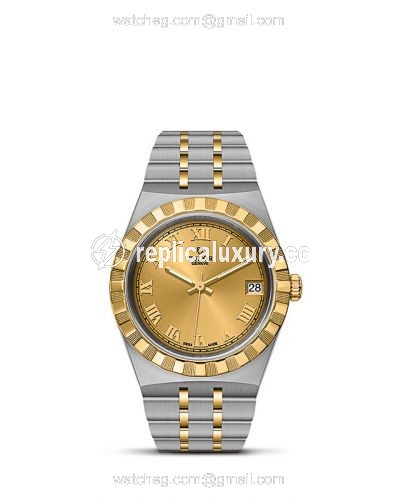 Tudor Royal Date 34 Stainless Steel / Yellow Gold / Champagne - Roman M28403-0004