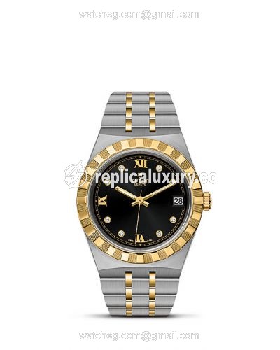 Tudor Royal Date 34 Stainless Steel / Yellow Gold / Black - Diamond M28403-0005