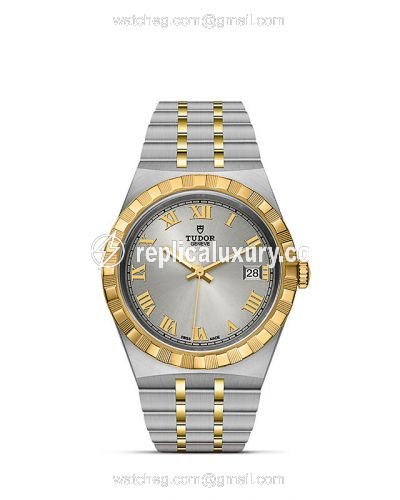 Tudor Royal Date 38 Stainless Steel / Yellow Gold / Silver - Roman M28503-0001
