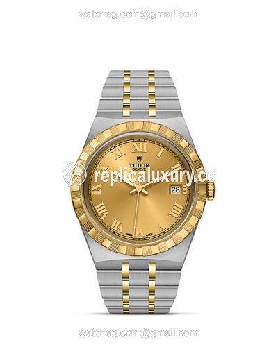 Tudor Royal Date 38 Stainless Steel / Yellow Gold / Champagne - Roman M28503-0003