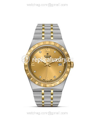 Tudor Royal Date 38 Stainless Steel / Yellow Gold / Champagne - Diamond M28503-0005