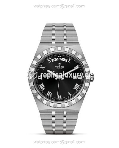 Tudor Royal Day-Date 41 Stainless Steel / Black - Roman M28600-0003