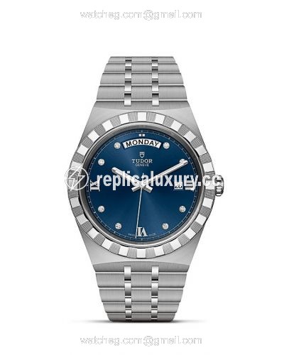 Tudor Royal Day-Date 41 Stainless Steel / Blue - Diamond M28600-0006