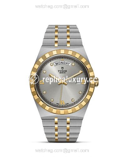 Tudor Royal Day-Date 41 Stainless Steel / Yellow Gold / Silver - Diamond M28603-0002