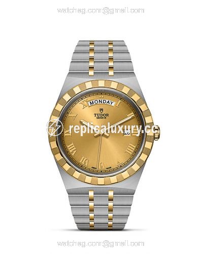 Tudor Royal Day-Date 41 Stainless Steel / Yellow Gold / Champagne - Roman M28603-0004