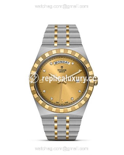 Tudor Royal Day-Date 41 Stainless Steel / Yellow Gold / Champagne - Diamond M28603-0006