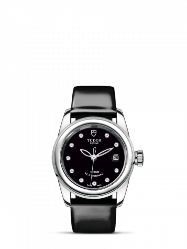Tudor Glamour Date 26 Stainless Steel / Black-Diamond / Strap M51000-0026