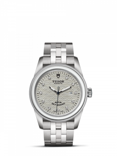 Tudor Glamour Date 31 Stainless Steel / Jacquard Silver-Diamond / Bracelet M53000-0009