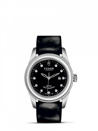Tudor Glamour Date 31 Stainless Steel / Black-Diamond / Strap M53000-0045