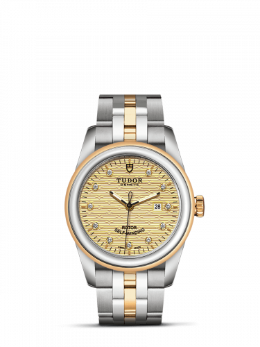 Tudor Glamour Date 31 Stainless Steel / Yellow Gold / Jacquard Champagne-Diamond / Bracelet M53003-0004