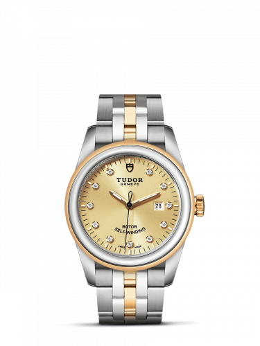 Tudor Glamour Date 31 Stainless Steel / Yellow Gold / Champagne-Diamond / Bracelet M53003-0006