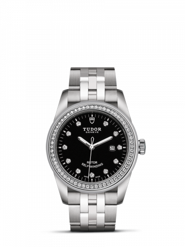 Tudor Glamour Date 31 Stainless Steel / Diamond / Black-Diamond / Bracelet M53020-0007