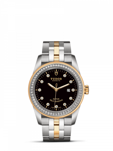 Tudor Glamour Date 31 Stainless Steel / Yellow Gold / Diamond / Black-Diamond / Bracelet M53023-0017