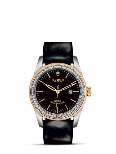 Tudor Glamour Date 31 Stainless Steel / Yellow Gold / Diamond / Black / Strap M53023-0040