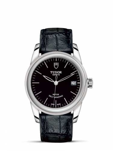 Tudor Glamour Date 36 Stainless Steel / Black / Strap M55000-0068