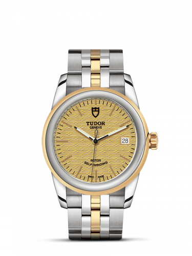 Tudor Glamour Date 36 Stainless Steel / Yellow Gold / Jacquard Champagne / Bracelet M55003-0003